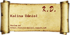 Kalina Dániel névjegykártya